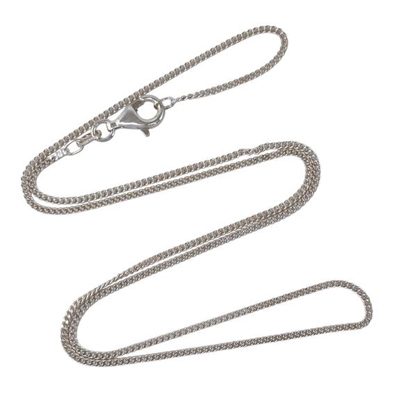 Curb Link Necklace | Vintage Sterling Silver 925 Chain | 18" - Picture 1 of 3